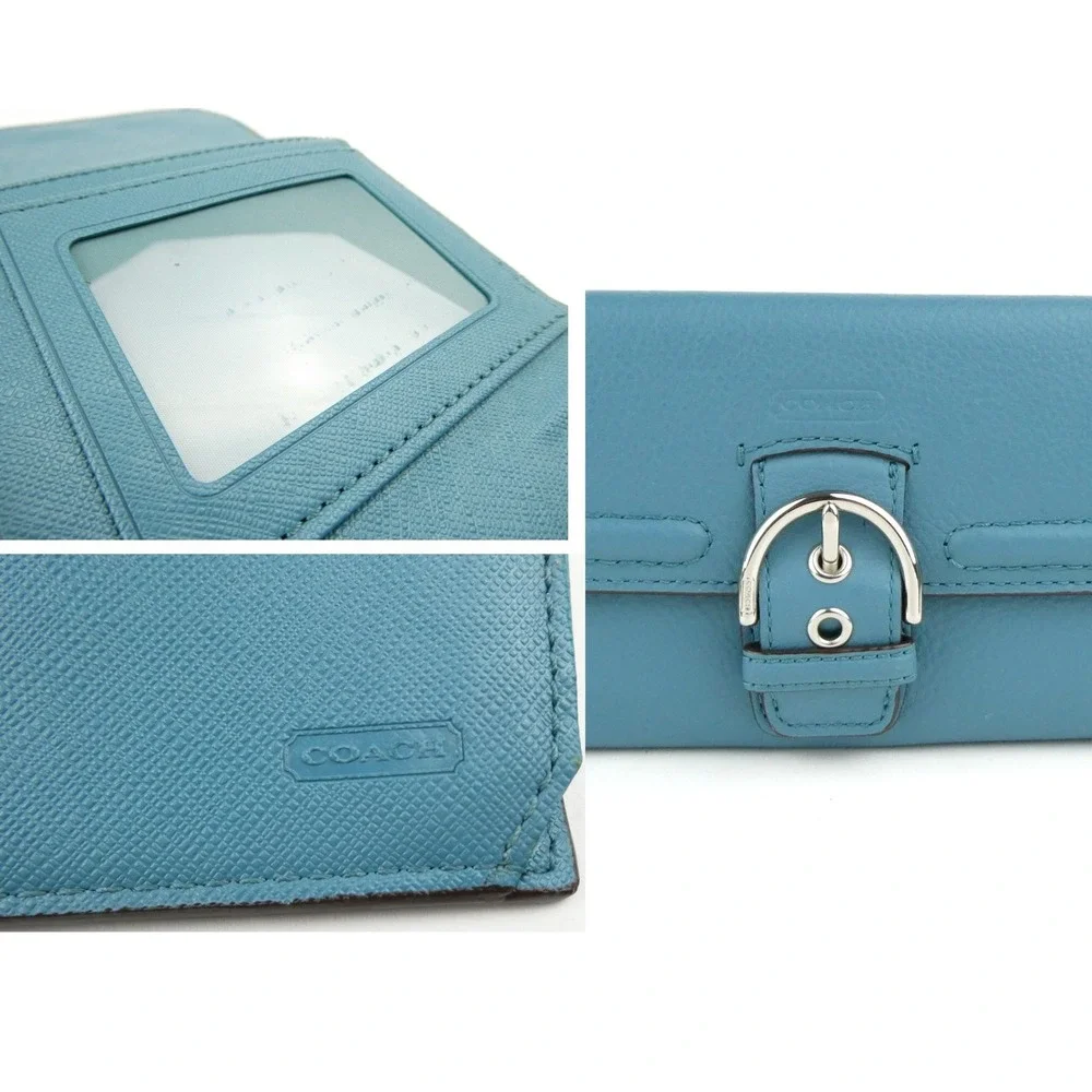 Coach Soho Teal Leather Trifold Wallet